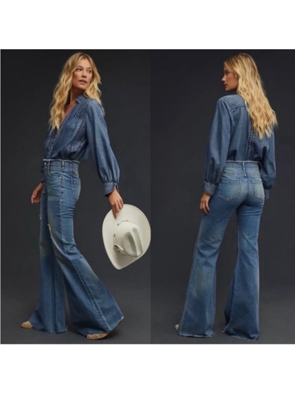 Anthropologie Pilcro The Supermodel high rise bell bottom jean - Picture 2 of 11